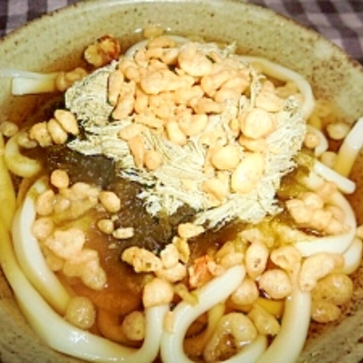 天かす＆とろろ昆布のうどん☆